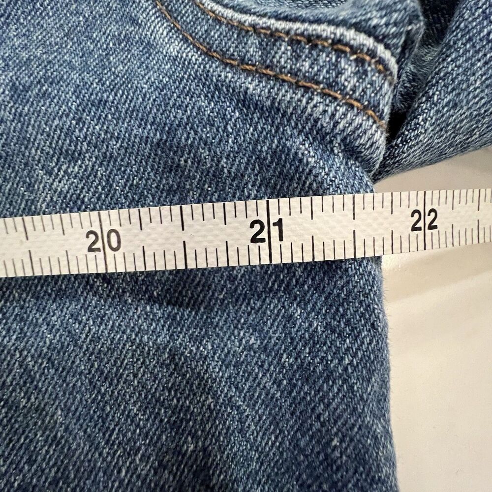 Classic Blue Denim Trucker Jean Jacket Womens M Grunge Basic Casual Express - Picture 14 of 16
